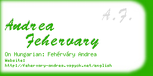 andrea fehervary business card