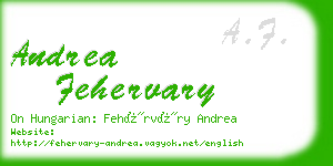 andrea fehervary business card